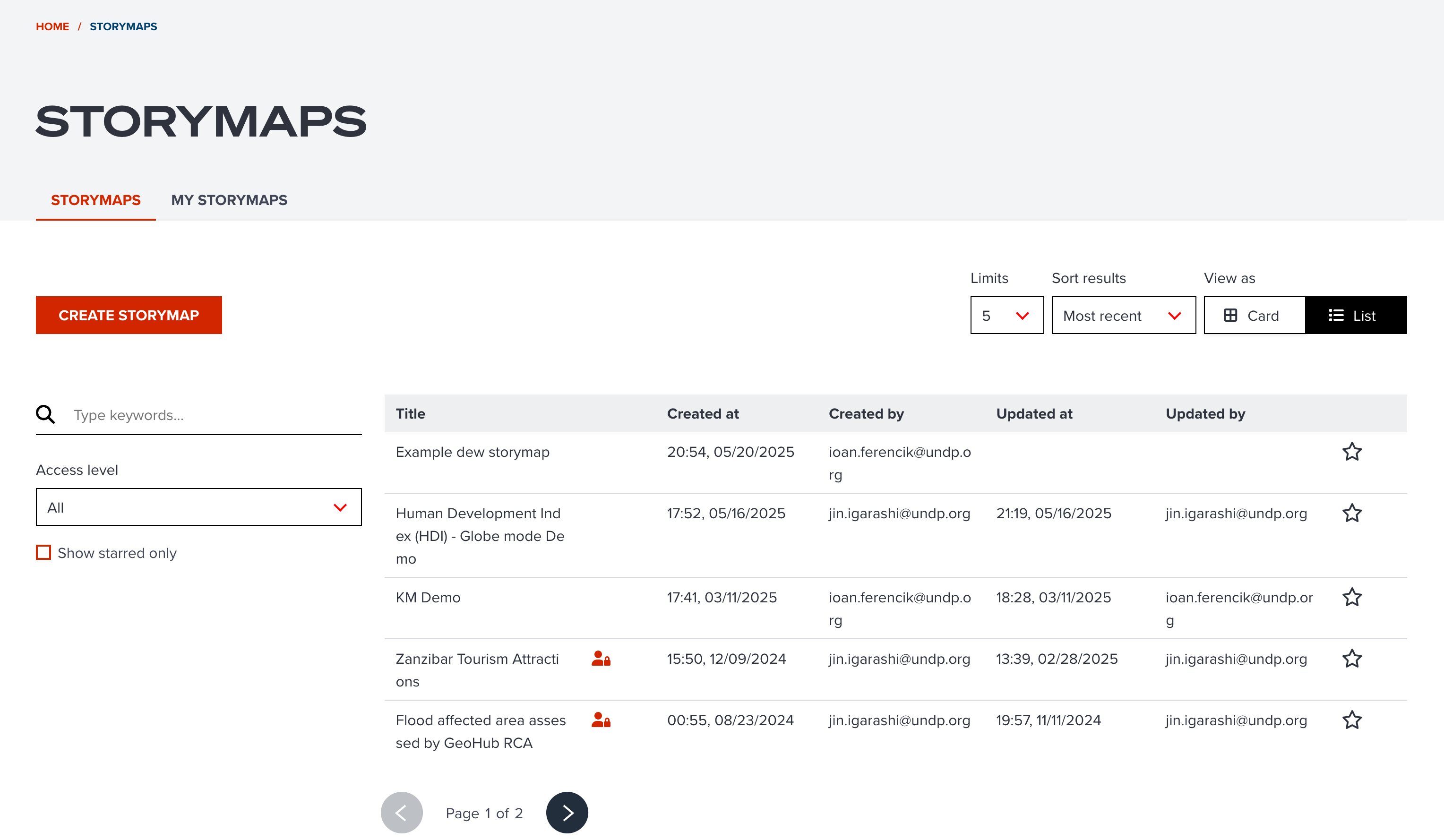 Overview of search window