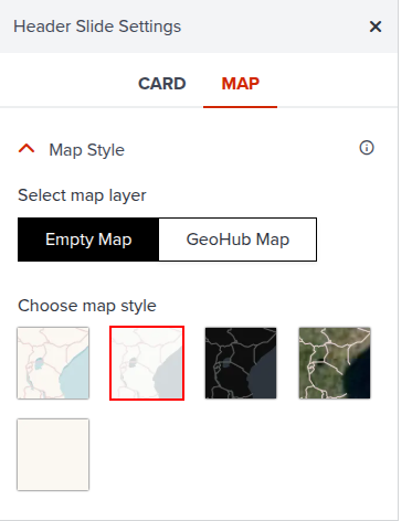 Chapter Slide Settings Panel - Map Style