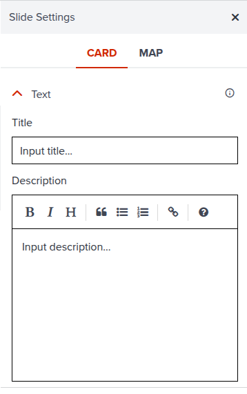 Chapter Slide Settings Panel - Text