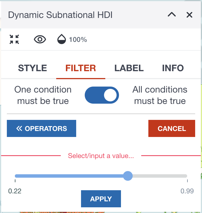 Apply value for this rule to filter